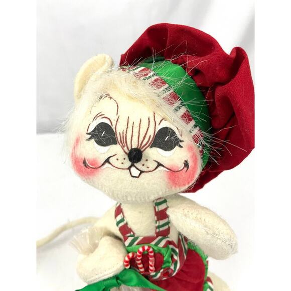VTG Peppermint Mouse Chef AnnaLee Mobilitee Plush Doll 2005 Holiday Christmas - Picture 2 of 14